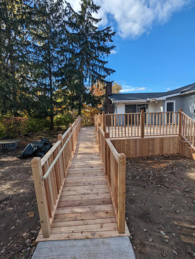 Newly installed deck and ramp